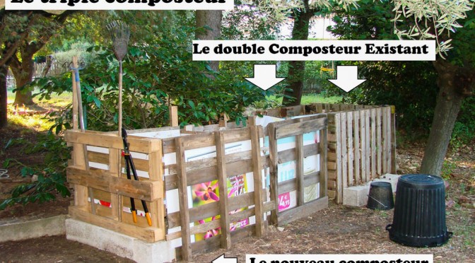 Le triple composteur du Loucastarelet - DZprod Jardin - 28 août 2015