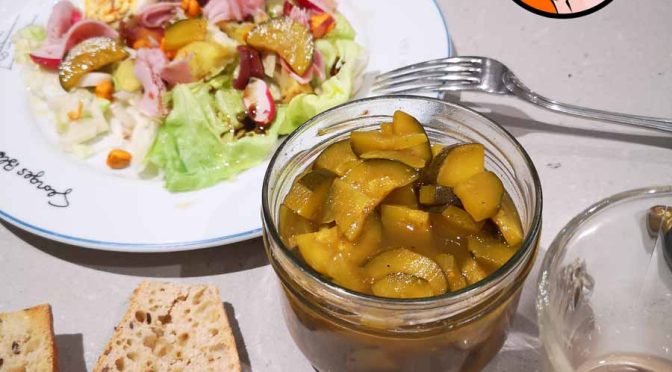 Pickles de courgette pour les salades mixtes... ou pour l'apéro ! Idée et recette de Marie-Christine Selme (La JARRE Écocitoyenne)